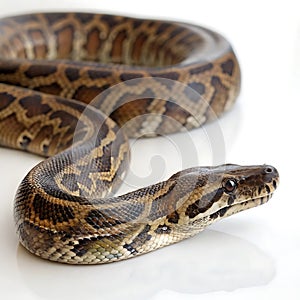 rock python in Transparent Background Closeup of a Boa Constrictor Showing Detailed Scales and Pattern