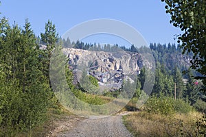 Road access to a rock quarry