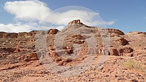 Rock and red terrain, in the national geological Timna park, Israel