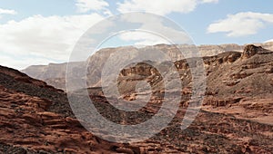 Rock and red terrain, in the national geological Timna park, Israel