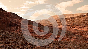 Rock and red terrain, in the national geological Timna park, Israel