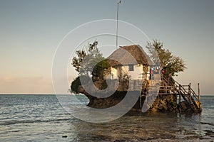 The Rock Restaurant located on Michamwi-Pingwe beach Zanzibar,