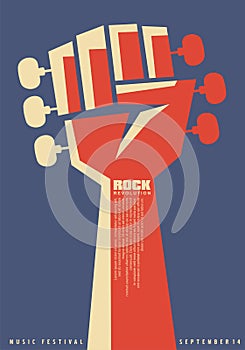 Rock revolution creative poster idea