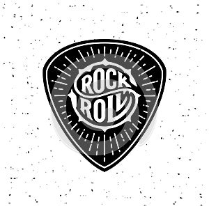 Rock and Roll circle lettering on the plectrum