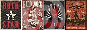 Rock and roll colorful posters photo