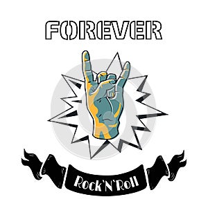 Rock and Roll Forever Proclaiming Symbol Poster