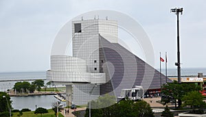 Rock and Roll Hall of Fame at the Shore Line of Lake Erie, Cleveland, Ohio