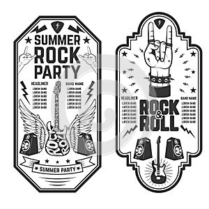 Rock and roll party flyer template.
