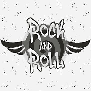 Rock and roll. Rock music graphic for print. Vector illustration.