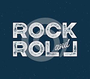 Rock and roll t-shirt and apparel design with with textured lettering.