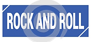 ROCK AND ROLL text written on blue stamp sign