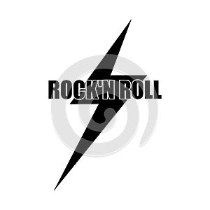 Rock and roll typography lightning