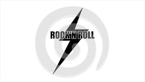 Rock and roll typography lightning