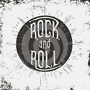 Rock and Roll. Typography for t-shirt graphic