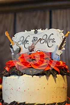 Rock and roll wedding cake