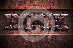 Rock rusted metal