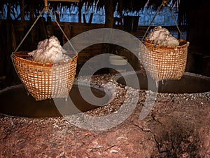 Rock Salt in a Bamboo Basket above The Boiled Pond