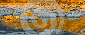 Rock Salt Tufa Formations Sunset Mono Lake California Nature Out