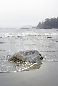 Rock and sand on Florencia Beach, Pacific Rim National Park photo