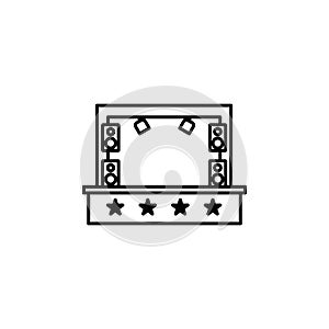 rock, scene, columns, stars icon. Element of rock and roll icon. Thin line icon for website design and development, app