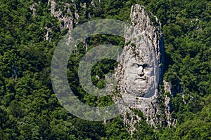 Rock sculpture of Decebalus in Danube gorge