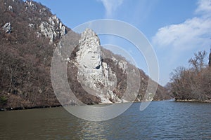 Rock sculpture of Decebalus, Romania photo