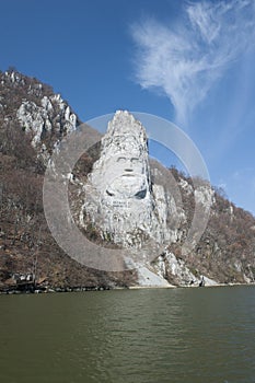Rock sculpture of Decebalus, Romania photo
