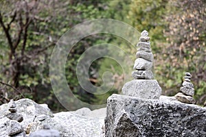 Rock sculpture garden, Mirror Lake, Yosemite National Park.