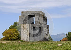 Rock sculpture beside Mount Alban Fort, between Nice and the bay of Villefranche, France