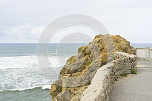 Rock and sea at Camera Obscura in San Francisco