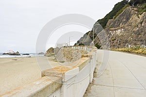 Rock and sea at Camera Obscura in San Francisco