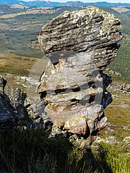 Rock in the shape of a face, located in the region of TrÃÂªs Barras, municipality of Serro. photo