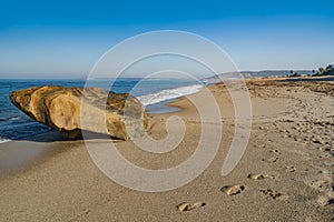 Rock on the shore of the beach