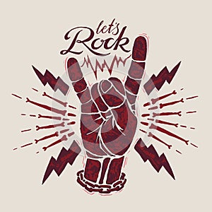 Rock sign gesture