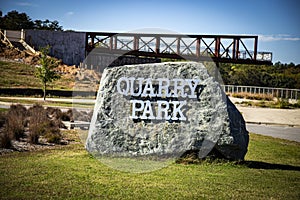 The rock sign at Quarry Park in Winston Salem North Carolina