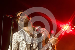 Rock singer Lenny Kravitz at concert