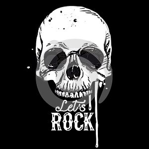 Rock skull label