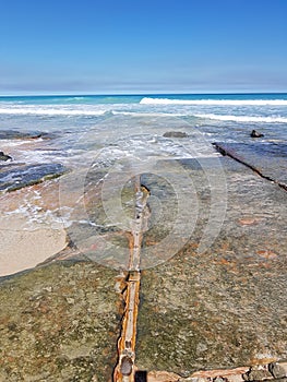 Rock slabs on cable beach Broome Western Australia