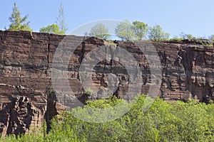 Rock slate in a open pit mine