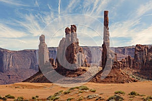 Rock spires in Monument Valley, Utah photo