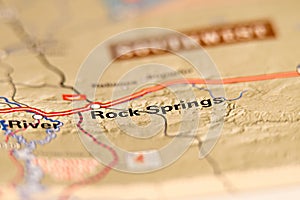 Rock springs wyoming usa area map