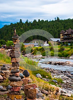 Rock Stacking in Southern Colorado Pagosa Springs Durango Riverside