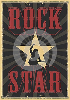 Rock star grunge poster