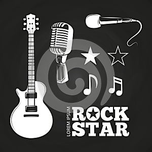 Rock star or musician elements set