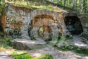 Rock statue carving formation Kuks Betlem Bethlehem Braun forest photo