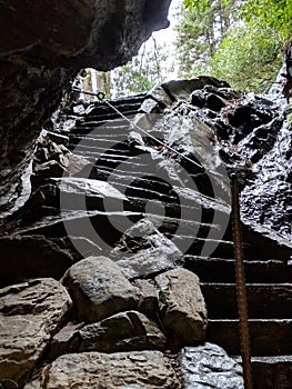 Rock steps in the mountains