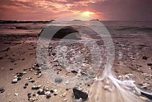 Rock and stone on the beach.