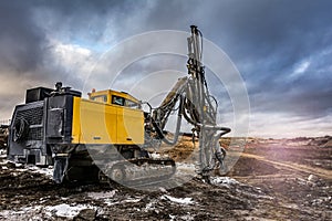 Rock and stone drilling in a building site