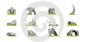 Rock and Stone Illustration Vector Set