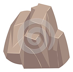 Rock stone. Solid natural block. Geological formation